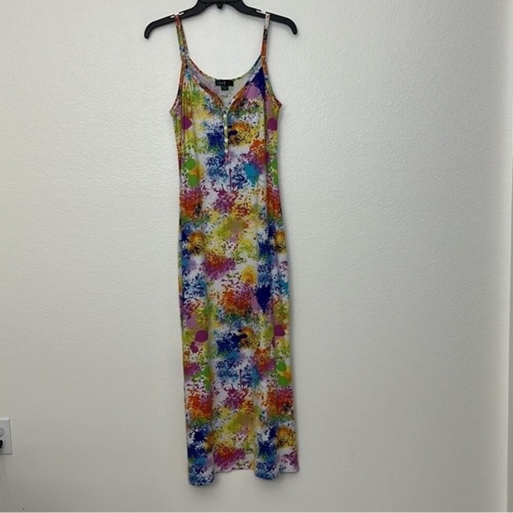 Paint Splash Boutique Maxi Stretch Dress SZ Large - Picture 2 of 11